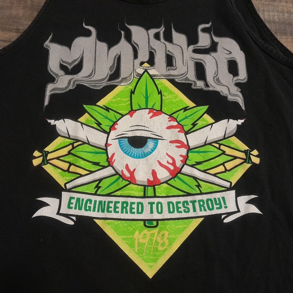 Vintage Mishka MNWKA Engineered to Destroy Black Size Large Tank Top T-Shirt